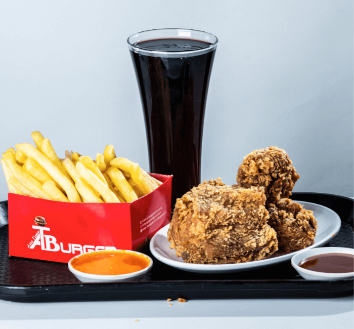 3 PCS FRIED CHICKEN COMBO - Any Time Burger